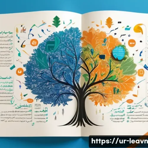 Home 32 초보자를 위한 마인드맵 작성 가이드 - A vibrant and detailed mind map illustration centered around the theme "تعلیمی ترقی" (Educational De...