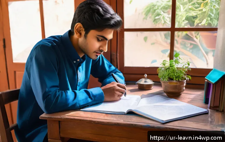 마인드맵으로 취업 준비하기 - A vibrant and detailed study desk scene in a traditional Pakistani home, featuring a young adult mal...